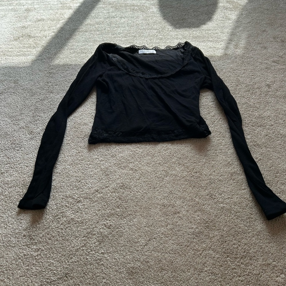 Black lace long sleeve, size small.